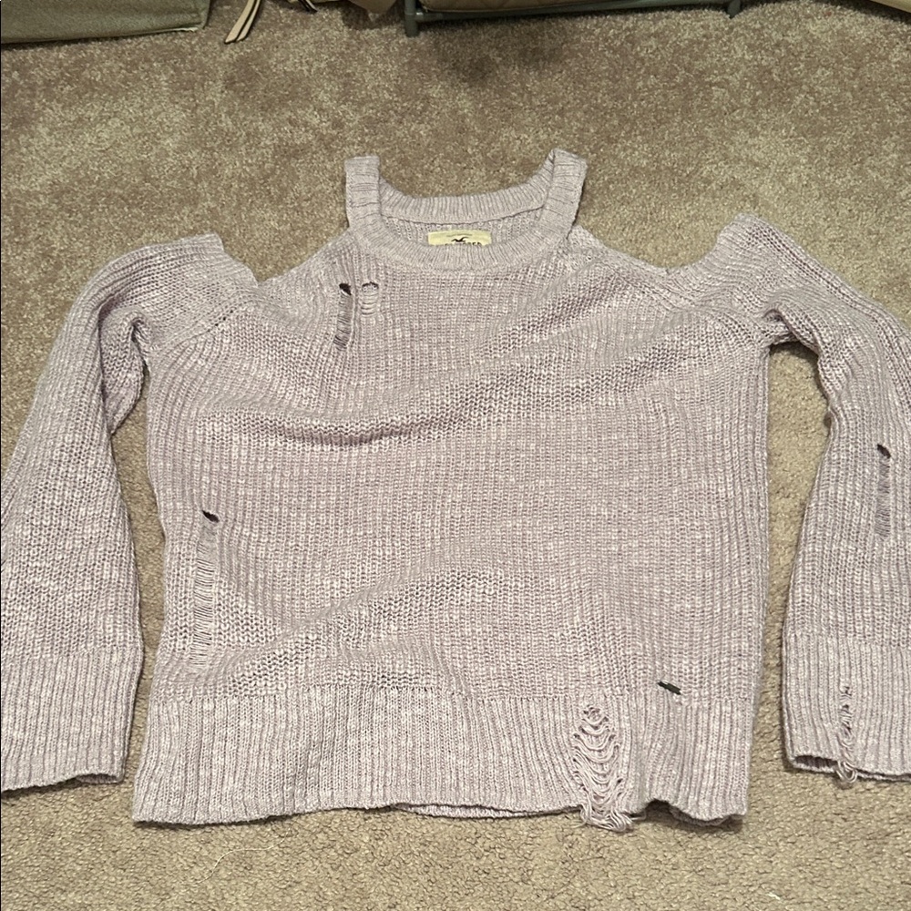 Hollister Light Purple Off-the-Shoulder Sweater